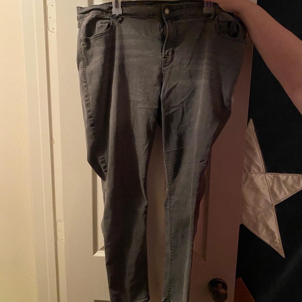 Old Navy super skinny mid rise grey jeans size 18
